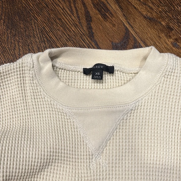 Ivory waffle knit J. Crew sweater - Picture 3 of 3